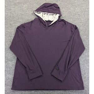 Two Blind Brothers Unisex XL Purple Bamboo Rayon Blend Hooded Long Sleeve